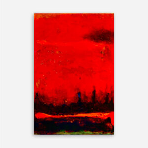 Jewels of the Sunset original painting by Sue Mac Dougall in rich gold, orange and red sunset tones glowing across the canvas.